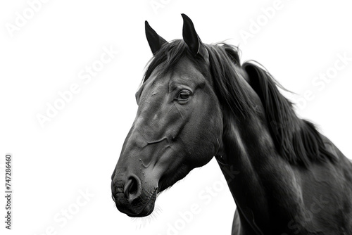 Black Horse Grace on Transparent Background.