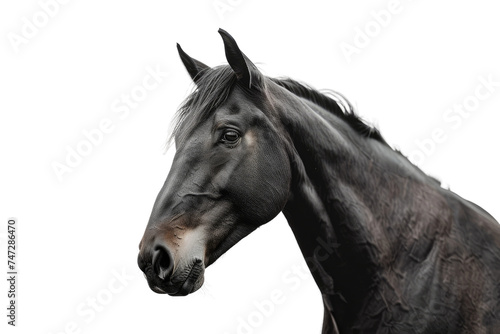 Black Horse Beauty on Transparent Background.
