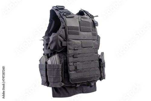 Bulletproof Vest Guard on Transparent Background.