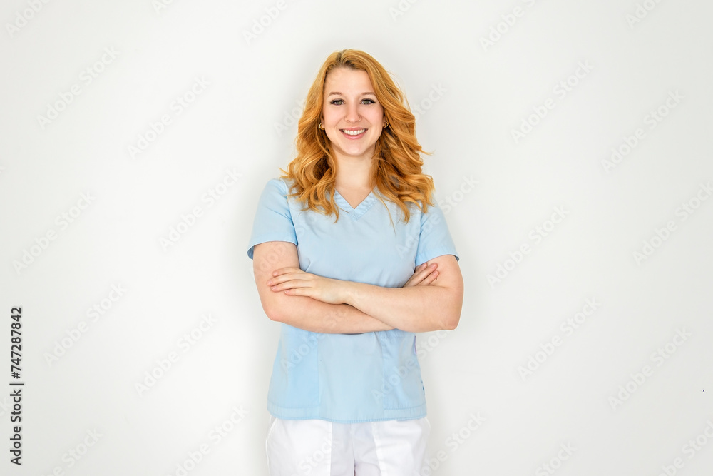 portrait of a physiotherapy person in uniform portrait of a physiotherapy person in uniform
