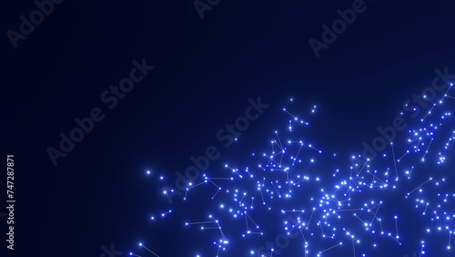 energievoll blau leuchtende symmetrisch vernetzte Lichter, Energie, Strom, Stärke, Netzwerk, Sicherheit, kraftvoll, schnelles Internet, Licht, Technologie, Wissenschaft photo