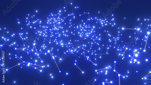 energievoll blau leuchtende symmetrisch vernetzte Lichter, Energie, Strom, Stärke, Netzwerk, Sicherheit, kraftvoll, schnelles Internet, Licht, Technologie, Wissenschaft