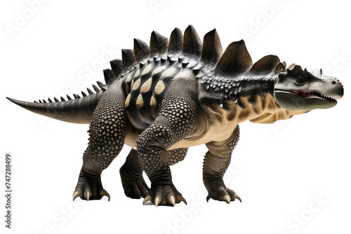a high quality stock photograph of a Ankylosaurus dinosaur full body isolated on a white background © ramses