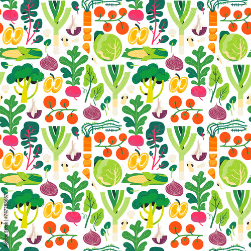 Vegetables Repeating Pattern - Invisible Background Large (ID: 747288667)