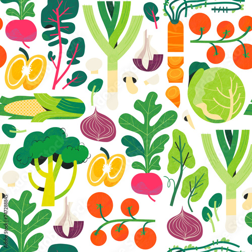 Vegetables Repatign Pattern - Invisible Background (ID: 747288845)