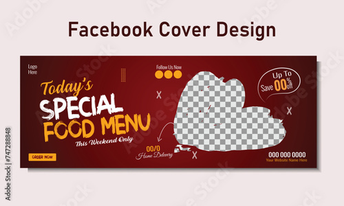 Food special Facebook Cover Design template . 