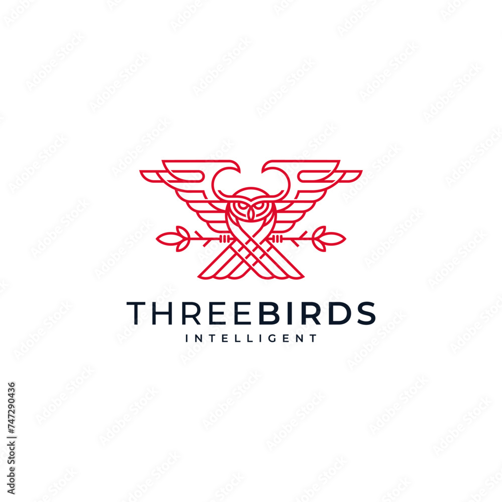 brave owl in line art style, for security and education logo brave owl in line art style, for security and education logo