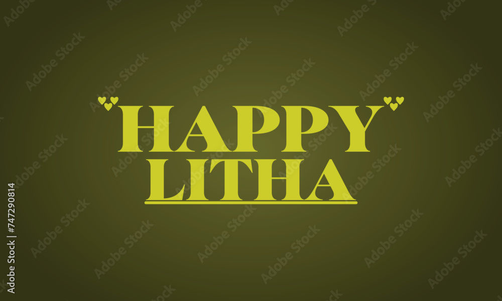 Happy Litha Stylish Text and colorful background  illustration  Design