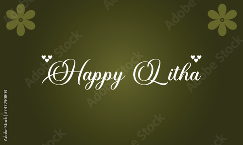 Happy Litha Stylish Text and colorful background  illustration  Design