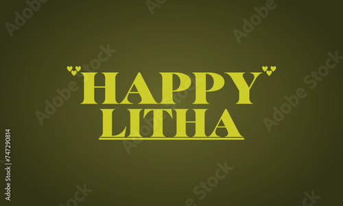 Happy Litha Stylish Text and colorful background  illustration  Design