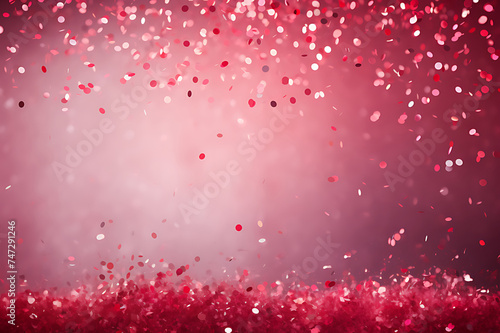 Ribbons and confetti rains down, adding excitement to the celebratory occasion with copy space © Surasak