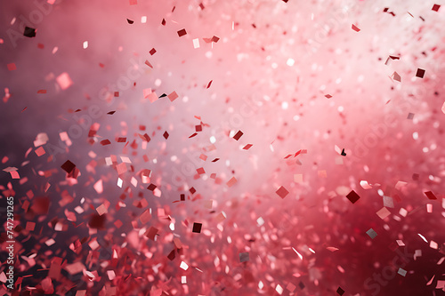 Ribbons and confetti rains down, adding excitement to the celebratory occasion with copy space