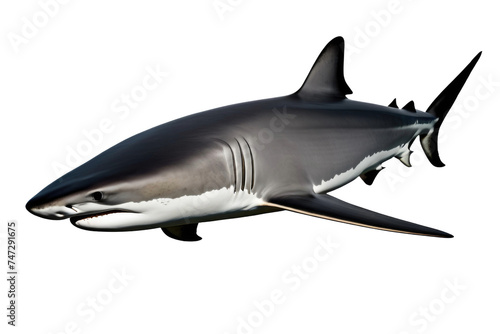 a high quality stock photograph of a single sea shark isolated on a white background
