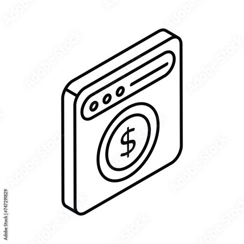 Get this amazing icon of website monetization in isometric style