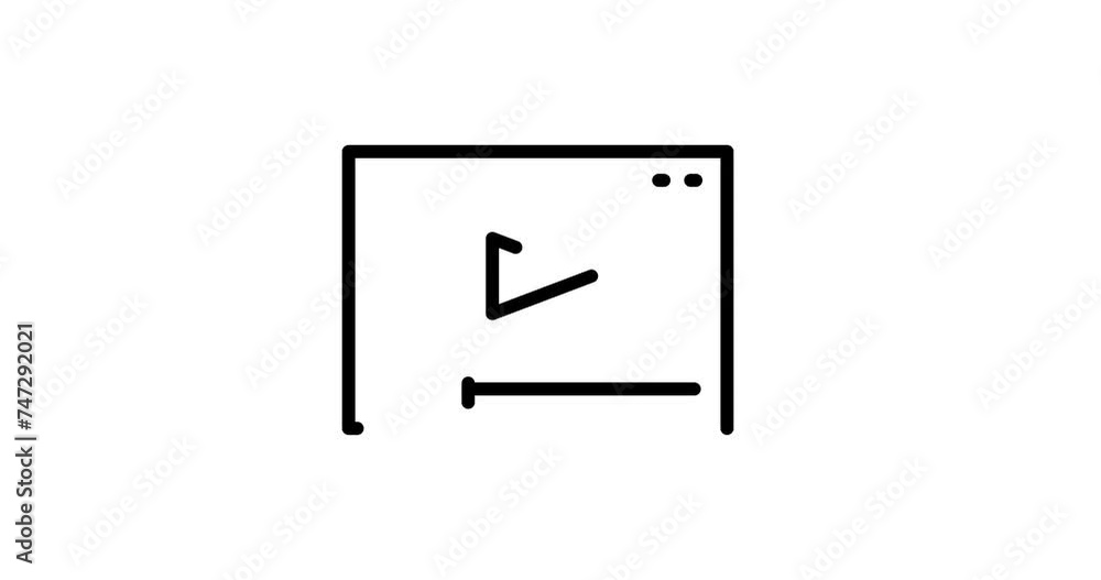 video player animated outline icon on white background. video player 4k video animation for web, mobile and ui design video player animated outline icon on white background. video player 4k video animation for web, mobile and ui design
