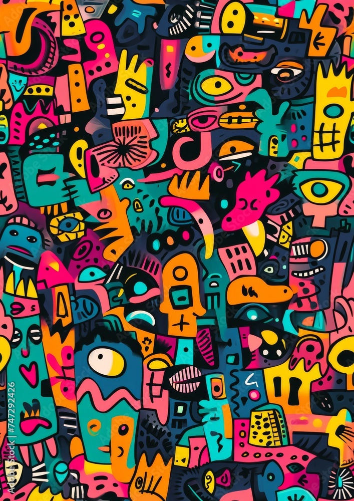 Pattern with monsters Pattern with monsters