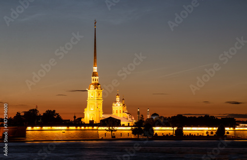 Peter and Paul Fortress in night