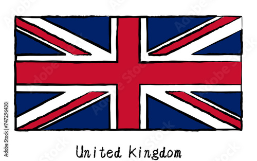 Analog hand-drawn world flags, United Kingdom