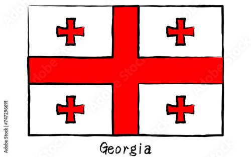 Analog hand-drawn style World Flag, Georgia