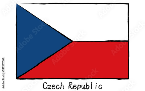 Analog hand-drawn world flag, Czech Republic