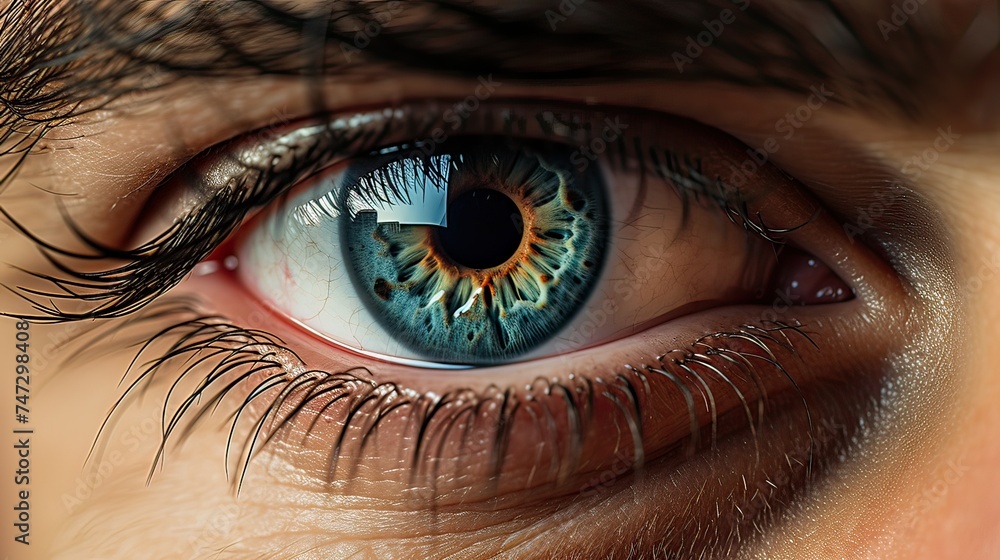 Fototapeta premium Close up of human eye. Generative AI.