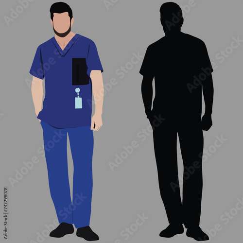 The Smart Doctor's Distinctive Style in Silhouettes and Portrait. 