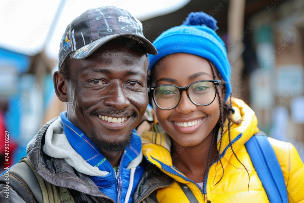Man and Woman Smiling for Camera Man and Woman Smiling for Camera