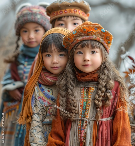 Group of Young Girls Standing Together