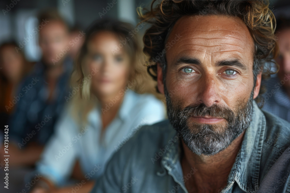 Fototapeta premium Close Up of Person With Beard