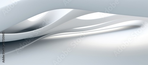 A detailed view of a white surface with smooth texture featuring wavy lines creating an abstract architectural background. The wavy lines add a unique and dynamic element to the minimalistic design.