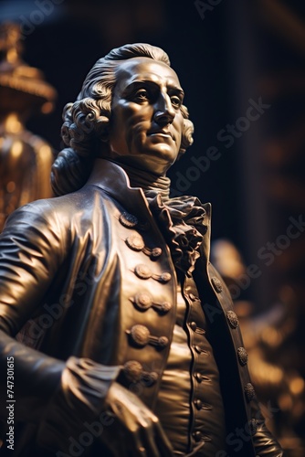 Sculpture of George Washington in museum