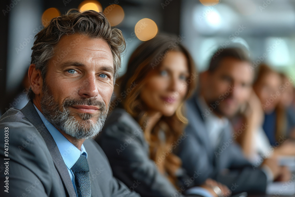 Business People Sitting at a Conference Table Business People Sitting at a Conference Table
