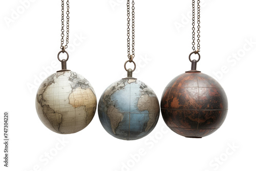 Globe Pendants Style on Transparent Background.