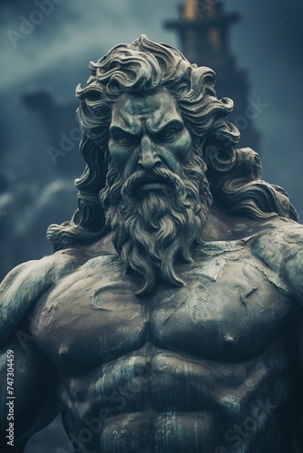 Statue of Poseidon the Greek God of the Sea.