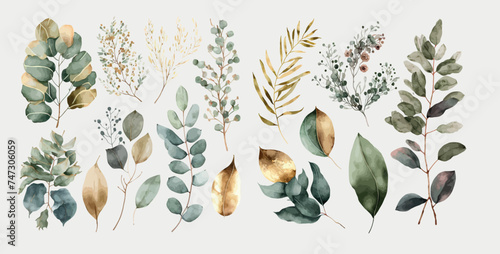 Watercolor Greenery and Foliage Illustrations, Perfect for Invitations, Decorations, and Creative