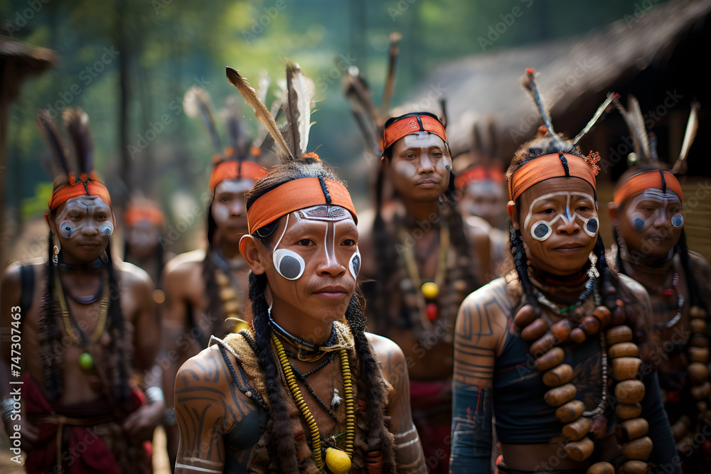 The Colors of Tradition: A Glimpse into the Day-to-Day Life of the Ao Naga Tribe - obrazy, fototapety, plakaty 