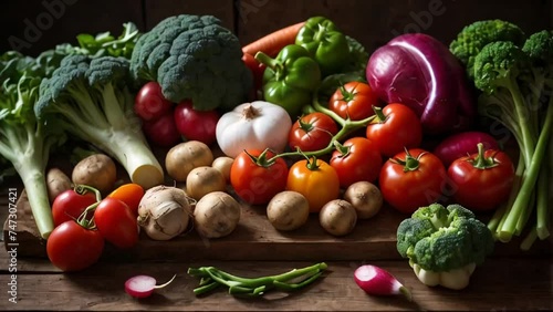 Fresh assorted farm vegetables seasonal photo