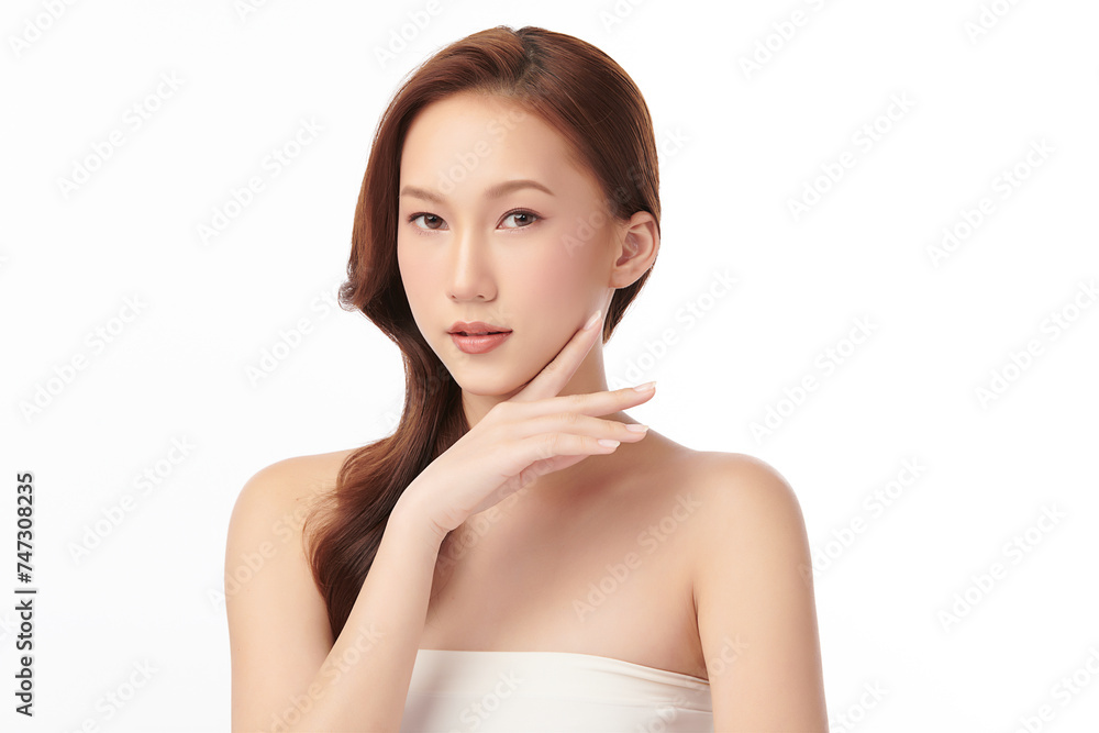 Beautiful young asian woman with clean fresh skin on white background, Face care, Facial treatment, Cosmetology, beauty and spa, Asian women portrait. Beautiful young asian woman with clean fresh skin on white background, Face care, Facial treatment, Cosmetology, beauty and spa, Asian women portrait.