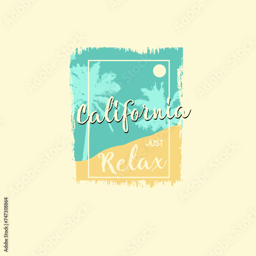 California just relax summer beach t shirt design