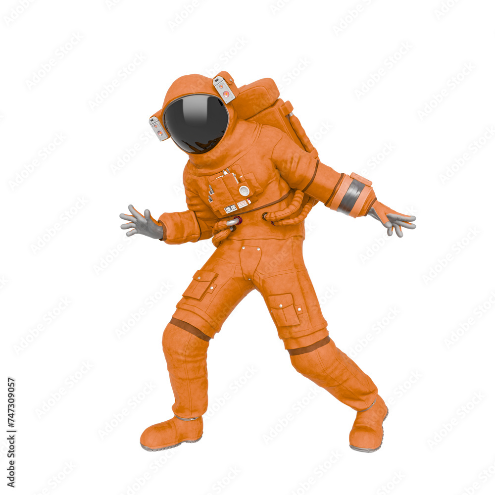 astronaut is trying to stop