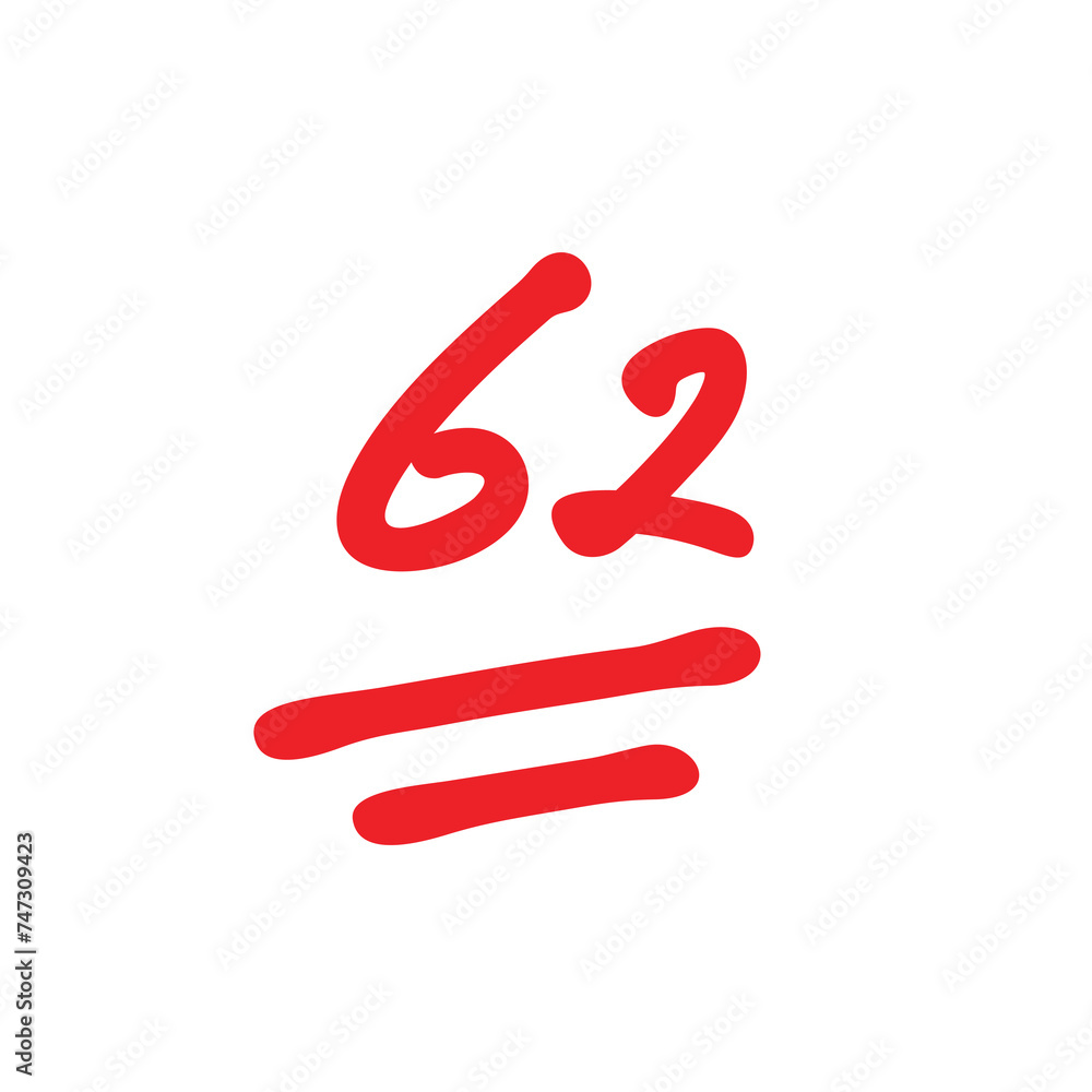62 points exam score, thirty five mark, hand drawn test score vector illustration 62 points exam score, thirty five mark, hand drawn test score vector illustration
