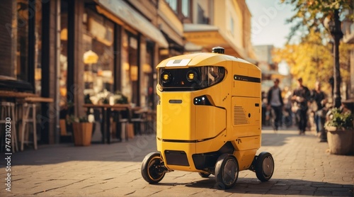 Robot are delivering food from restaurants.