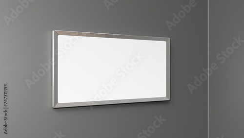 blank white frame on wall for poster mockup, poster or banner 3d mockup background, 3d render, branding advertisement, empty board