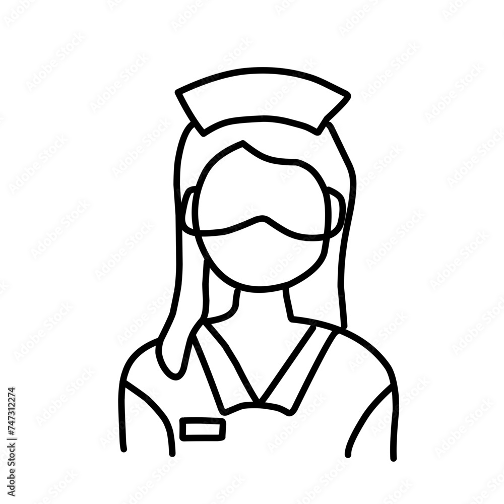 Doctor and Nurse line icons