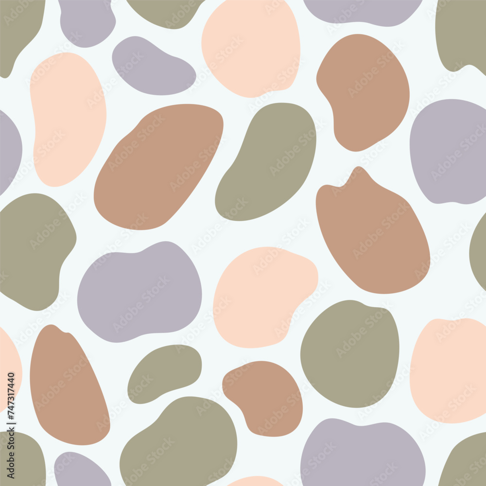 Abstract graphic seamless pattern with abstract spots. Simple background for fabric and textile, decoration, invitation, wallpaper, pattern fills or web page backdrop, print, gift and wrapping paper