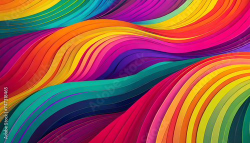 abstract background with multicolored wavy lines, design element © Mariusz Blach
