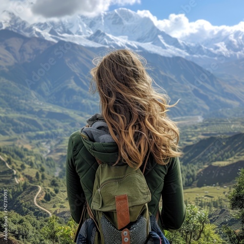 Journey of Adventure in the Mountains. With Backpacks Strapped Tight and Spirits High, Travelers Embark on an Epic Hiking Expedition
