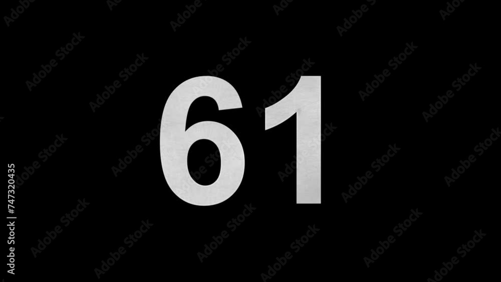Number 61 in blue fire with alpha channel, number sixty one Number 61 in blue fire with alpha channel, number sixty one