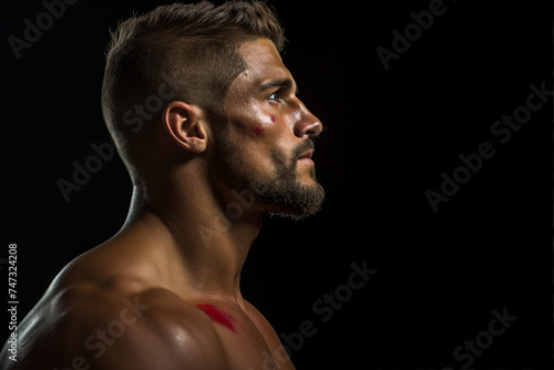 AI generated portrait of a strong mascular brutal sportsman