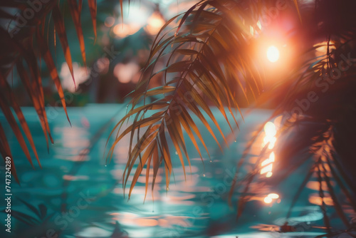 Tropical nature abstract background. Summer and environment concept. Generative ai.